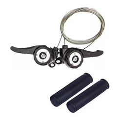 PAR DE ALAVANCAS PASSADORAS DE MARCHA YAMADA 18V/21V EM NYLON COM CABOS E MANOPLAS