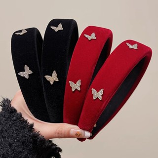 Ladys Velvet Retro Elegante Luxo Borboleta Brilho De Bandas De Cabelo Headwear Headbands Para Meninas Doces