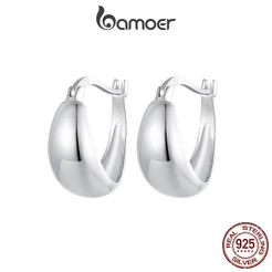 Brincos Bamoer 925 Sterling Sliver Jóias Metálicas Pesadas Para Mulheres
