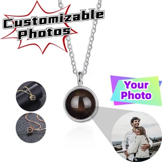 Colar de Projeção de Foto Personalizável, Colar Feminino, de Família, Colar para Amantes, Presentes de Foto Person