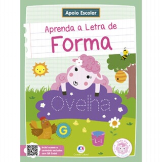 APOIO ESCOLAR   APRENDA A LETRA DE FORMA OVELHA ROSA NA ESCOLA em Oferta na Shopee