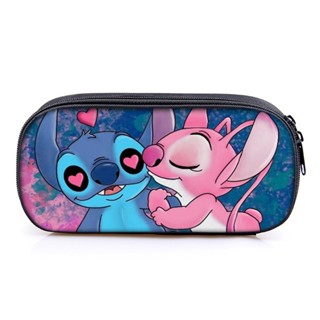 Lápis Stitch bonito Estojo de lápis de uma camada para estudantes Cartoon Interstellar Baby Estojo de lápis de grande capacidade Macho Fêmea