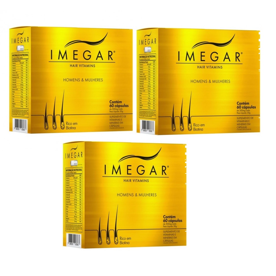Kit Com 3 Imegar Homens e Mulheres Com 60 Cápsulas - Prowin
