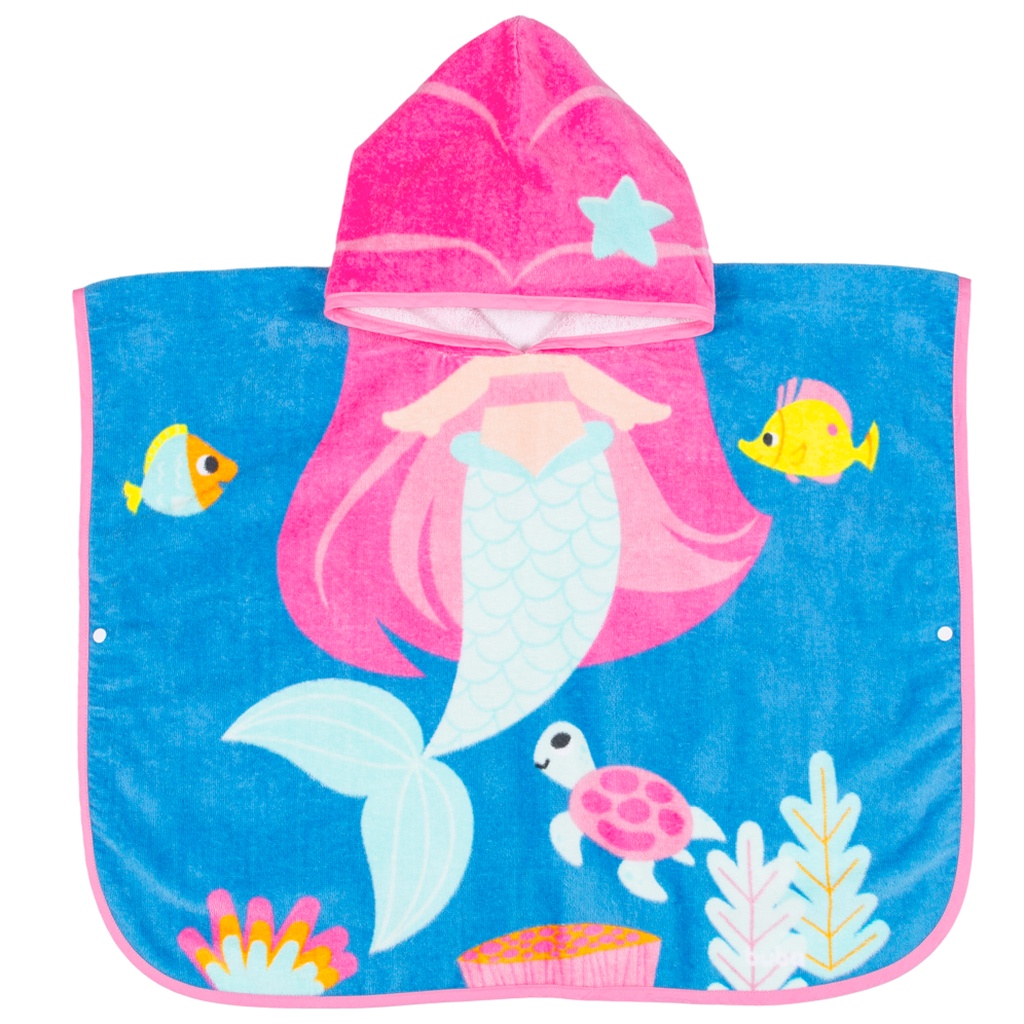Toalha Infantil Poncho Sereia 17065 - Buba em Oferta na Shopee
