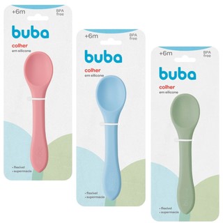Colher Bebê Em Silicone Supermacio E Flexível Introdução Alimentar Buba em Oferta na Shopee