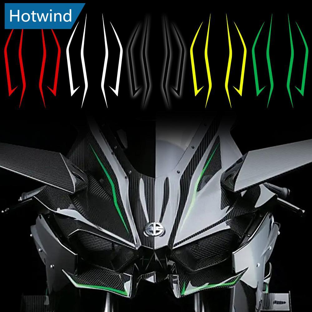 HW 4Pcs Autocolantes Estilo Carroceria De Motocicleta Com De Tira De Cabeça Adesivos Refletivos Pull Flower Decalque À Prova D'água Para Kawasaki Ninja NINJA400 H2 H2SX J3T3