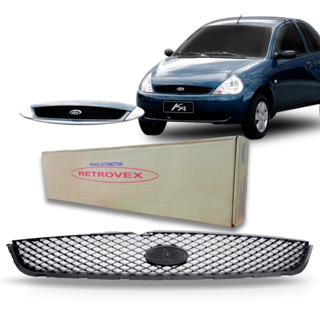 Grade Superior Ford Ka 2004 A 2007 Preta em Oferta na Shopee