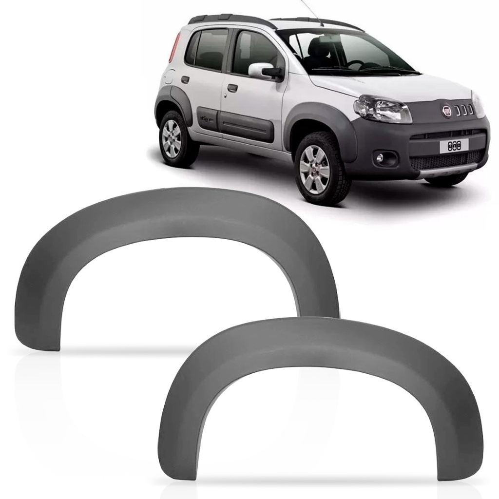 Alargador Paralama Uno Way 2014 A 2020 Cinza Texturizado