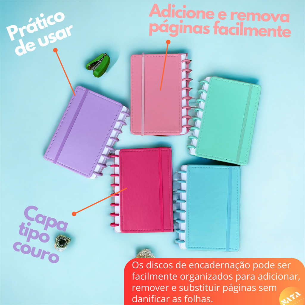 Caderno Inteligente A5 / B5Capa Dura Original Caderneta De Disco Diário Feminino Neon Planner · foto 2