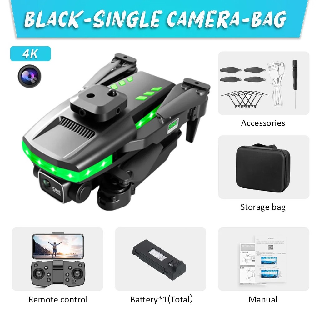 Drone Dobrável S160  Câmera 4K Dual, 1 Bateria