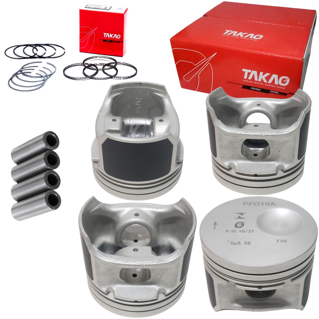 Jogo Pistao Com Aneis Fiesta Ka 1.0 8v Zetec Gasolina 2001 A 2008 em Oferta na Shopee