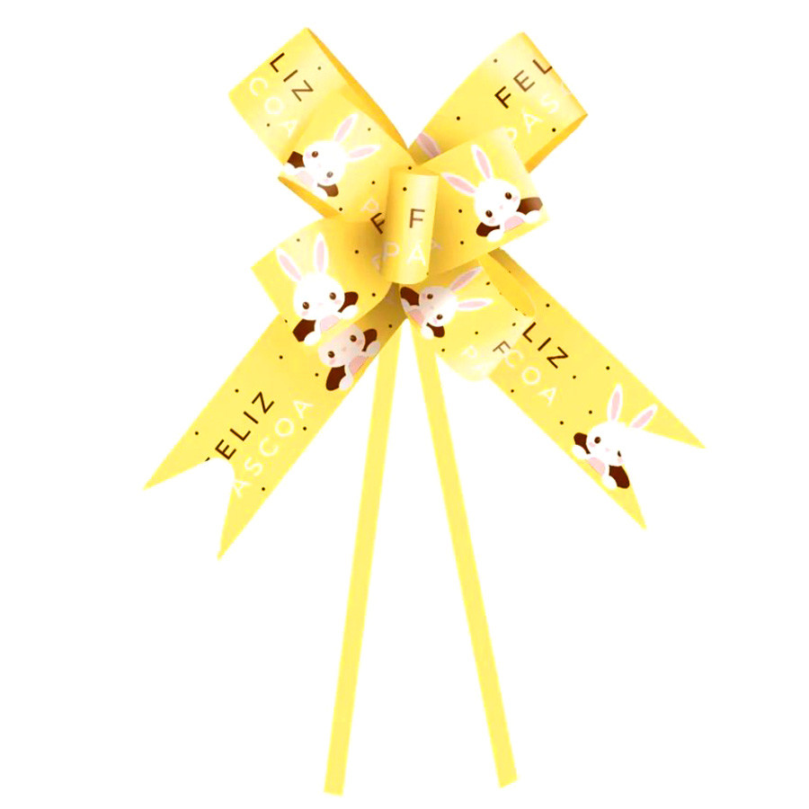 Laço Fácil - Coelhinho Sai da Toca Amarelo - 10 unidades - Cromus - Rizzo