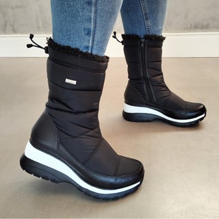 Bota Llao Couro Impermeável com Ajuste Peluciada Lã Pelinhos em Oferta na Shopee