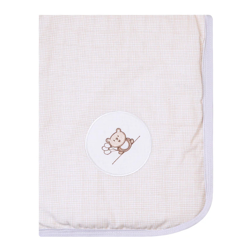 Manta Bordados Papi Flanelada Dupla Face Ted Balão em Oferta na Shopee