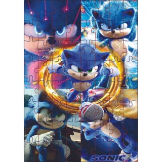 Quebra-Cabeça Jogo Infantil Sonic 64 Pçs MDF 18x26 em Oferta na Shopee