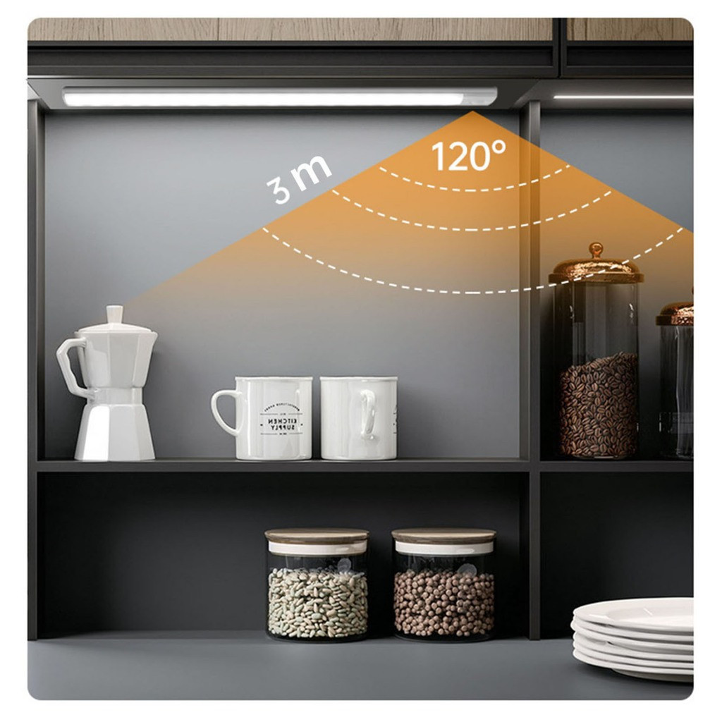 60cm 3 Cores Regulável Led Luminária Sensor De Presença USB Recarregável Lâmpada Sensor De Movimento Luz Noturna
