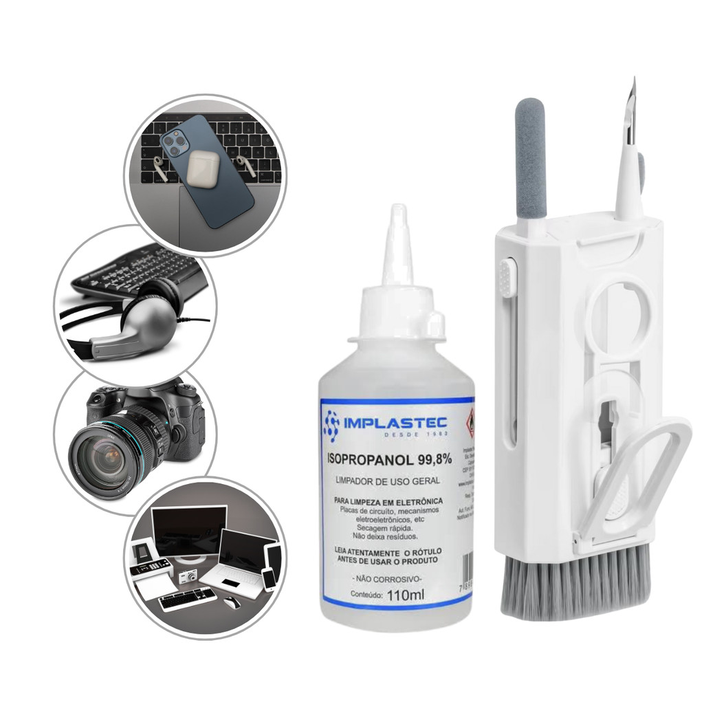 Kit de Limpeza Multifuncional 8 em 1 + Limpador multiuso de componentes eletrônicos em Oferta na Shopee