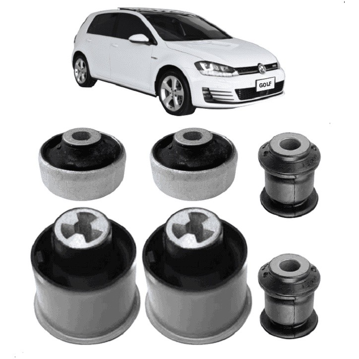 Kit 4 Bucha Bandeja E 2 Buchas Eixo Traseiro Golf 1999 Bora Novo Fusca Saveiro Audi A3