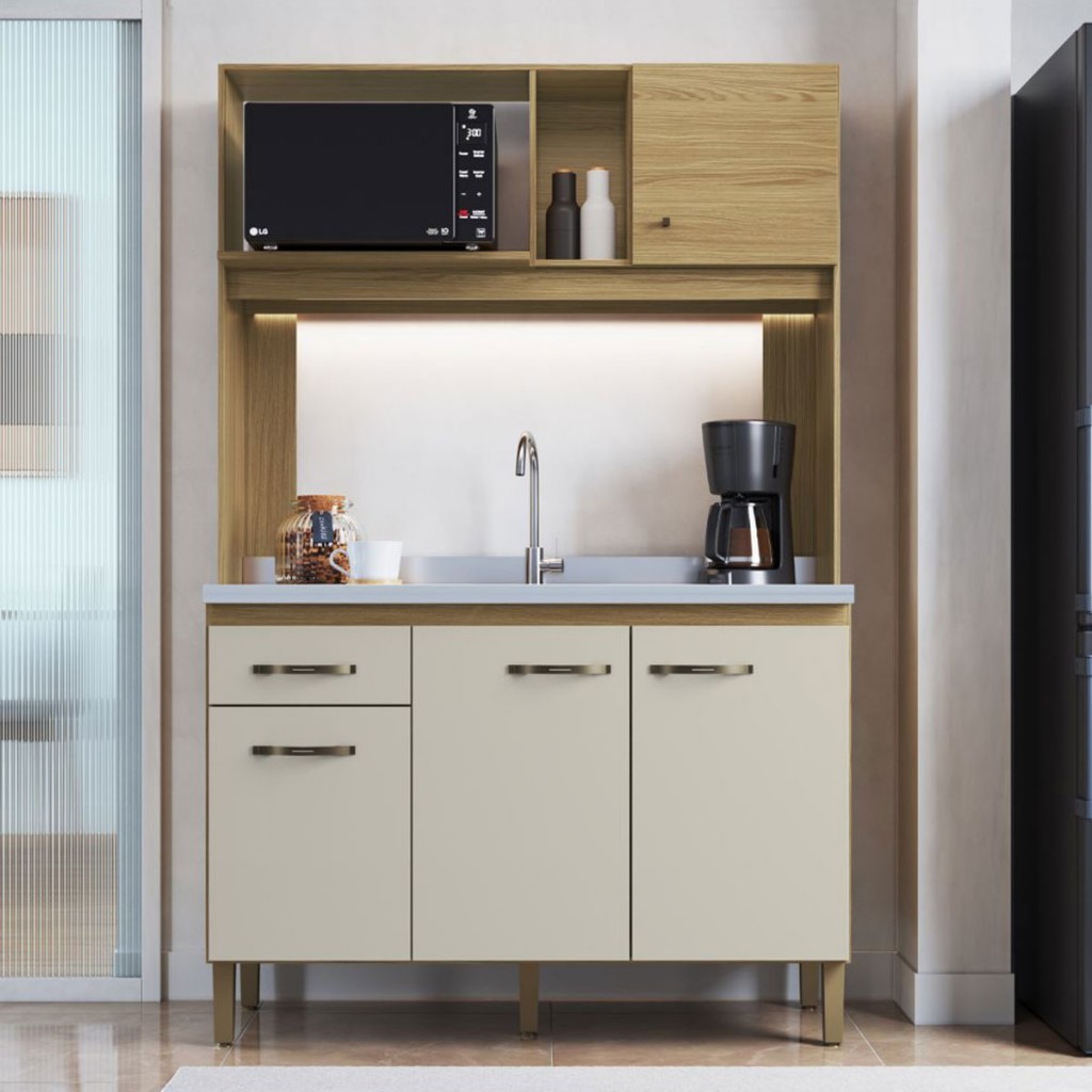 Cozinha Compacta 4 Portas 1 Gaveta CO1202 em Oferta na Shopee