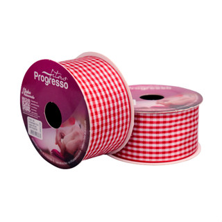 Fita de Cetim 10m x 38mm - Cor 209 - Xadrez Vermelho - Rolo 10 metros  - 1 unidade - Progresso - Rizzo em Oferta na Shopee