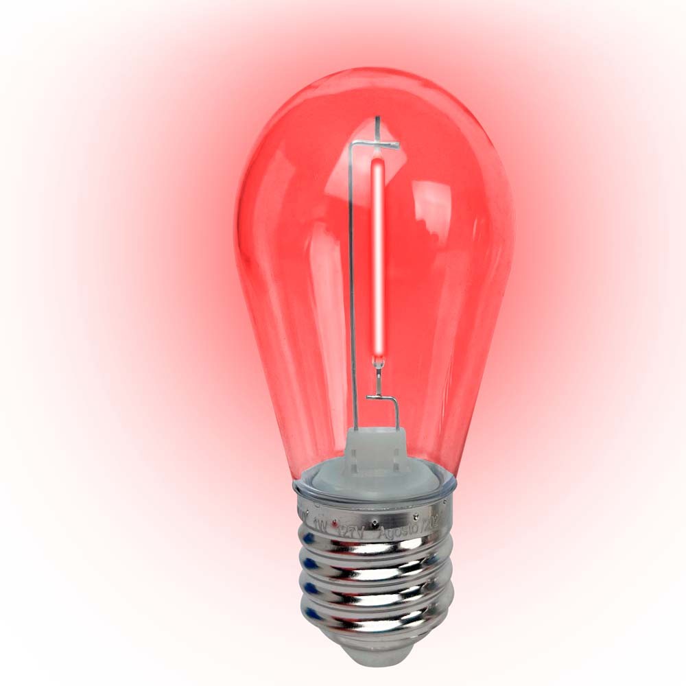 Lâmpada LED Filamento Foxlux 4 Un Vermelho 1W E-27 127V | iluminação decorativa, vibrante em Oferta na Shopee