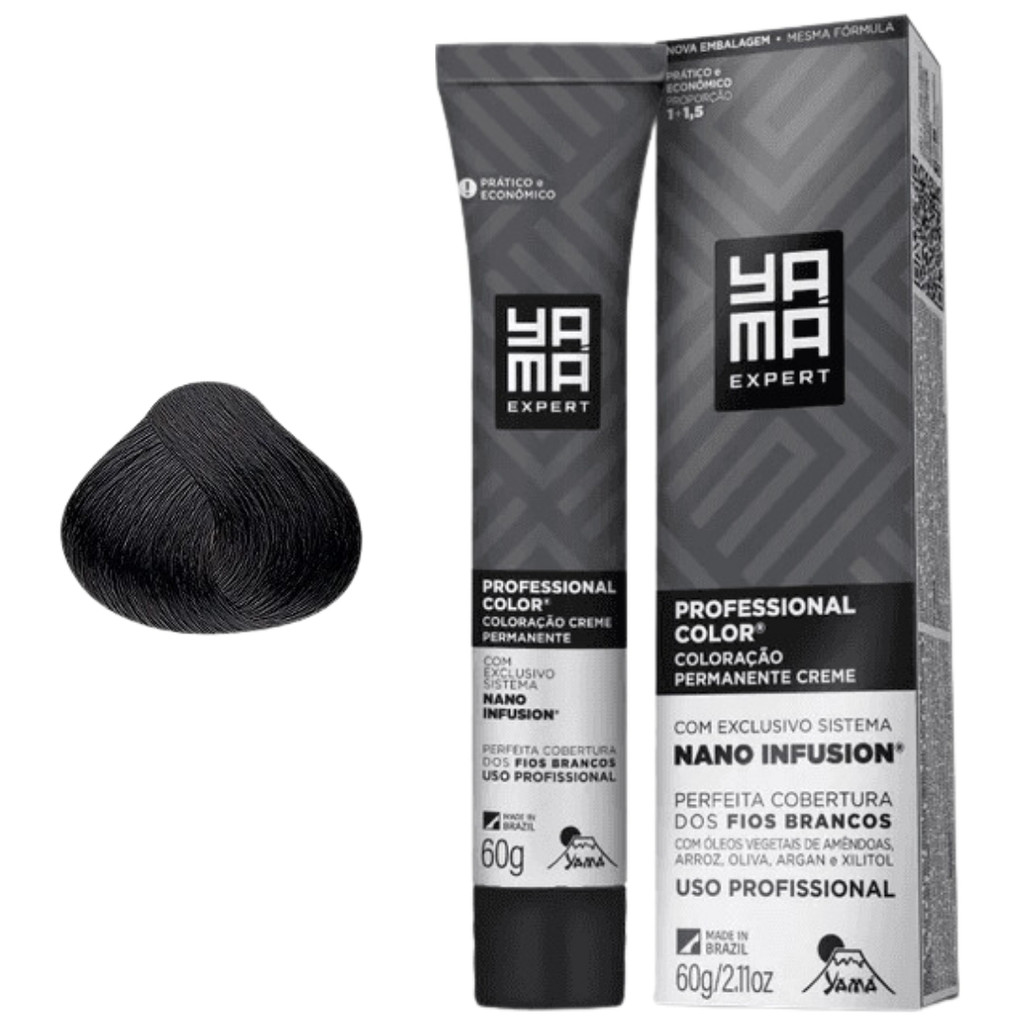Coloração Yama Profissional Color Nano Infusion Tintura Tinta Cabelo 4.0 Castanho Medio 60g