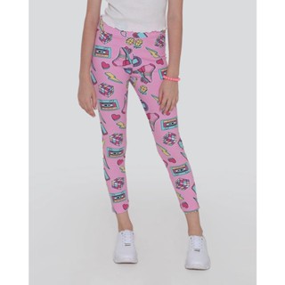 Calça Legging Juvenil Estampa Sortida Rosa Claro