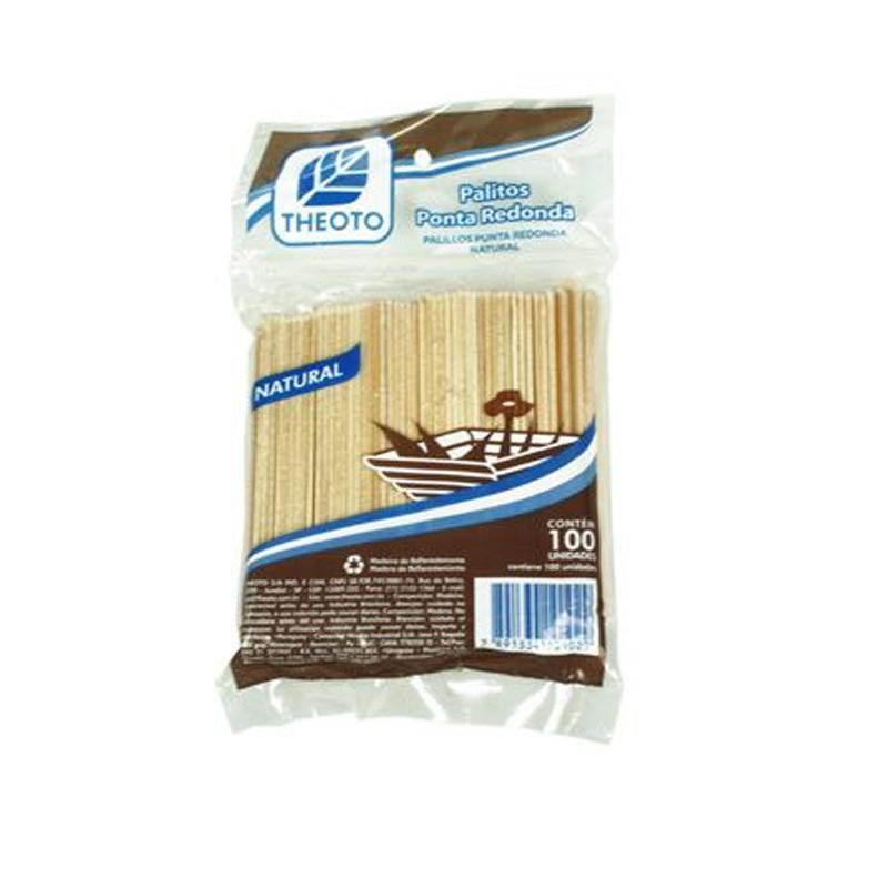 Palito de sorvete Natural com 100 unidades Theoto - Home & Living