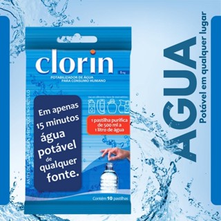 Clorin Cartela Pastilhas Purifica a Agua Não altera o Sabor