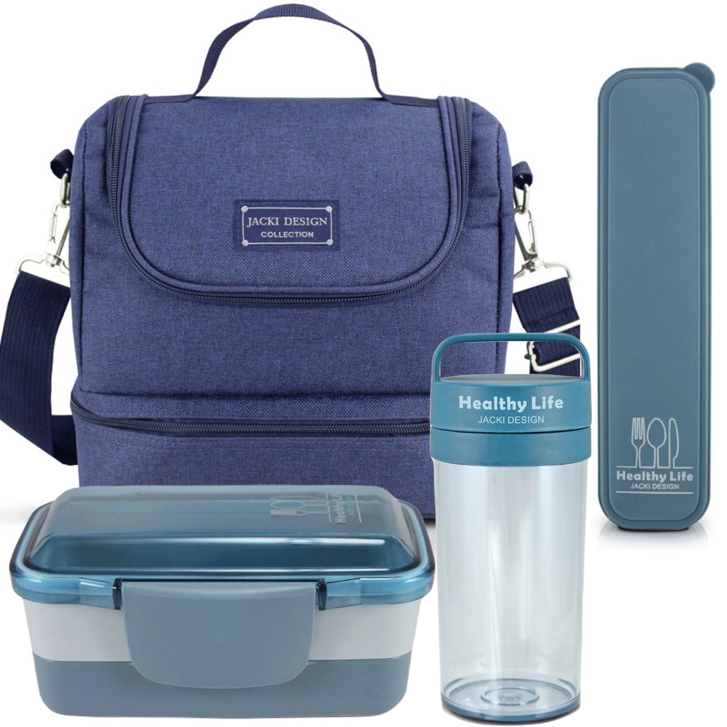 Bolsa Térmica Lancheira Necessaire Concept Pote Marmita 2 Compartimento Copo Alça Tampa Porta Talher