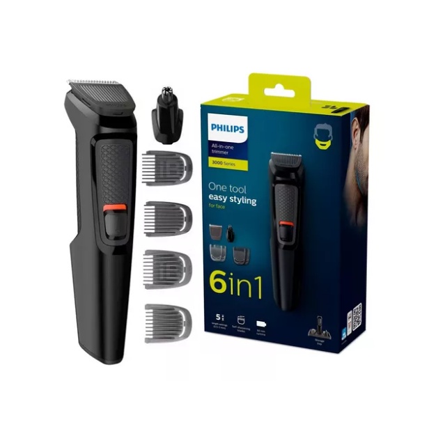 Aparador de Barba e Pelos Philips Multigroom Trimmer MG3711/15 Série 3000 6 em 1 Bivolt