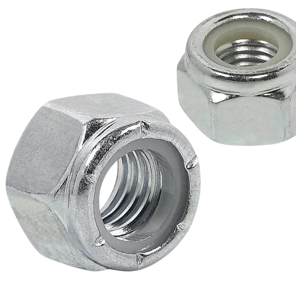 PORCA SEXTAVADA DIN 985 NYLON M6 AUTO TRAVANTE INOX - 20UN