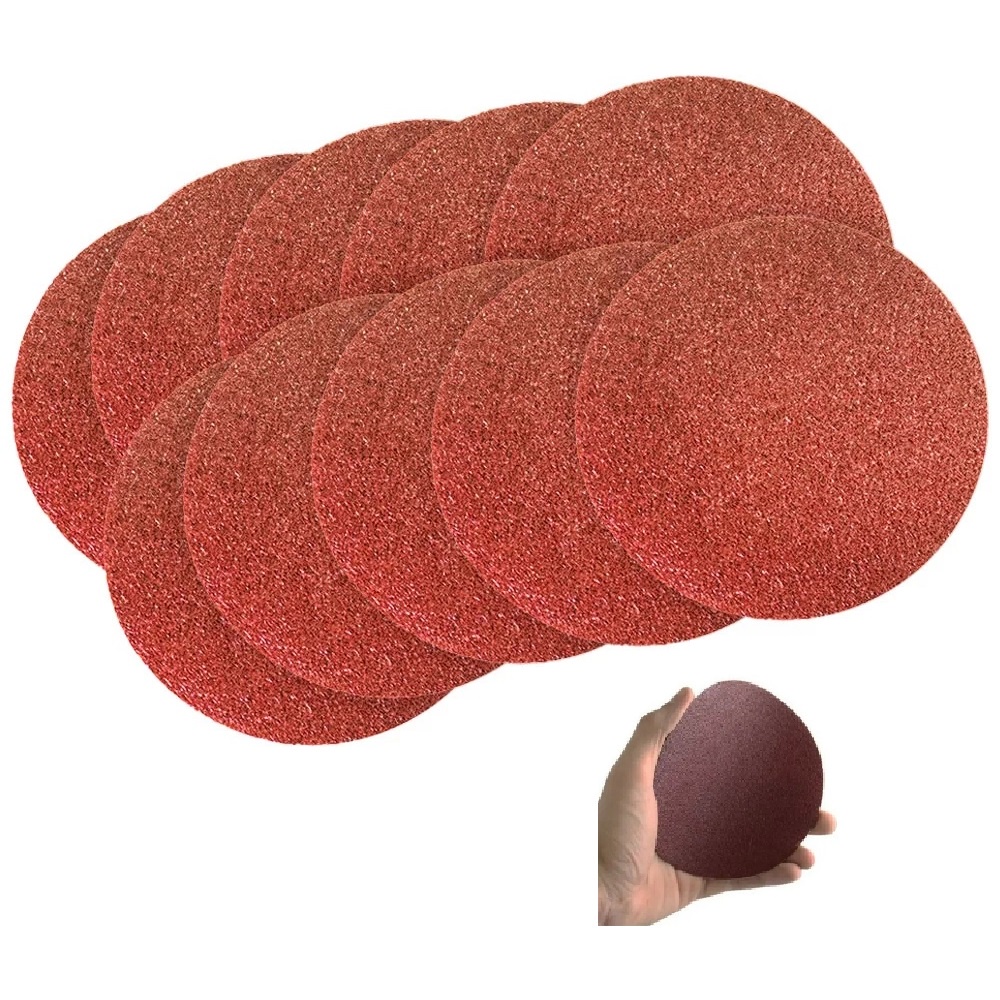 DISCO LIXA SEM FURO GR180 5'' 125MM P/ LIXADEIRA 10 UNIDADES