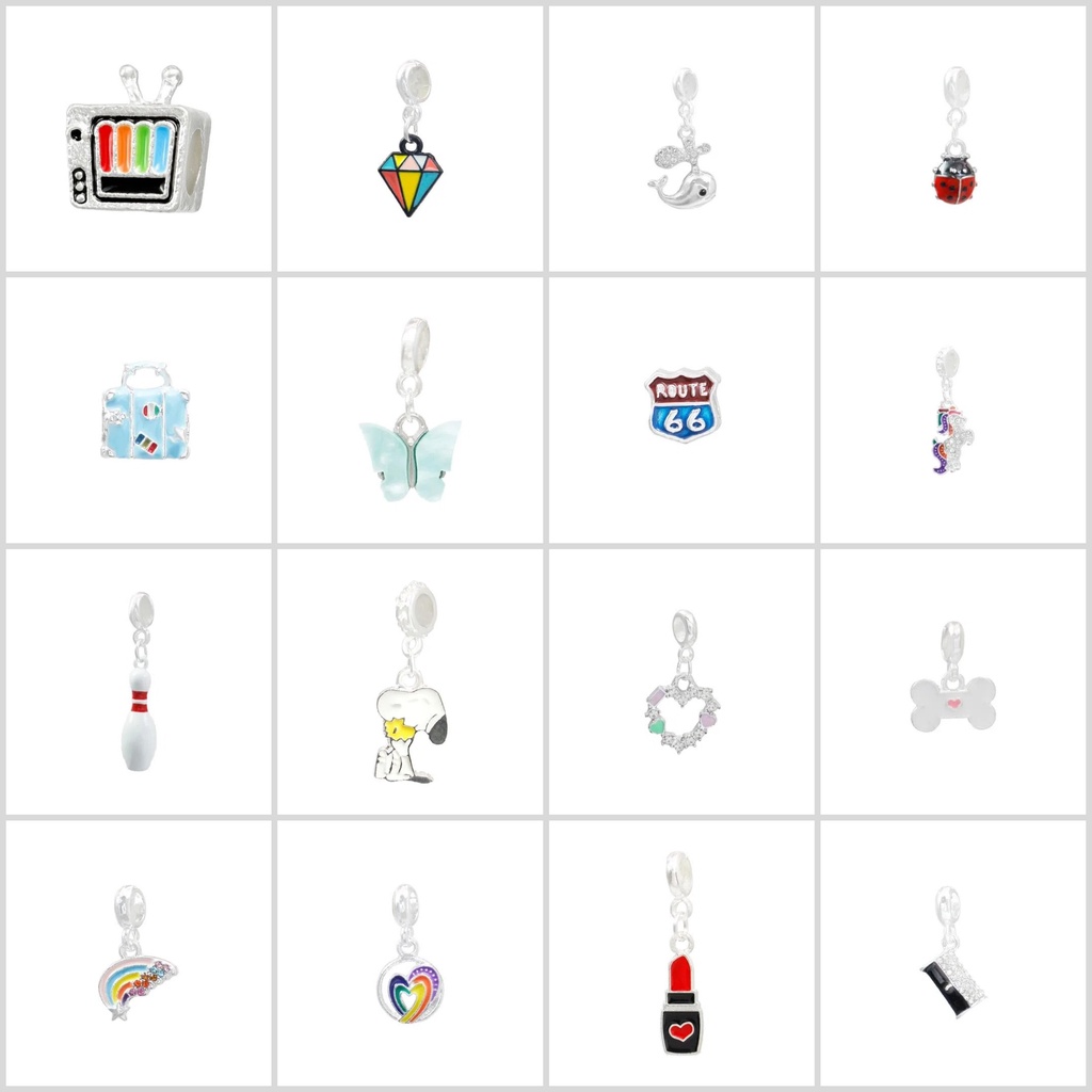 Pingente Berloque em banho prata para pulseiras Por Unidade.