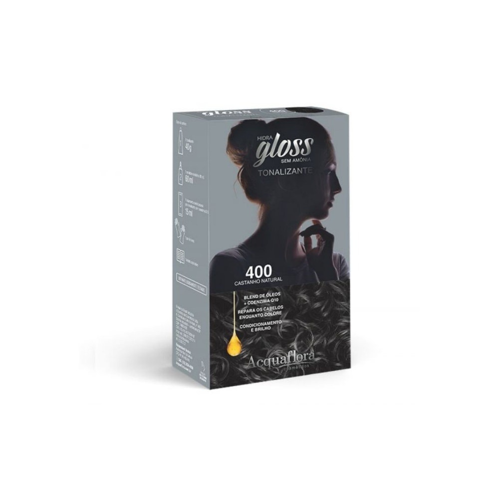 Tintura Tonalizante Acquaflora Kit Hidra Gloss 400 Castanho Natural em Oferta na Shopee