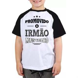 Camiseta infantil promovido a irmão mais velho estrelas em Oferta na Shopee