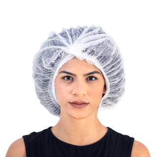 Touca TNT Branca Grande Descartável Cabelos Volumosos 12 Unidades em Oferta na Shopee
