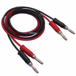 Par Cabo 1m Banana x Banana 4mm Preto e Vermelho em Oferta na Shopee