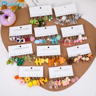 Conjunto De Brincos Para De Bebidas Biscoitos De Queijo De Resina De Flor De Porco Jóias Femininas Acessórios