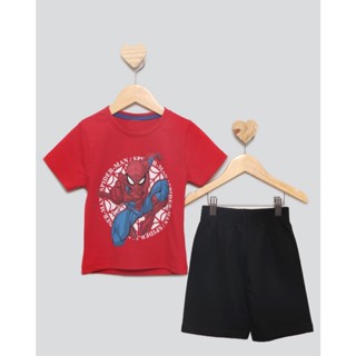 Conjunto Bebê Manga Curta Homem Aranha Marvel Vermelho