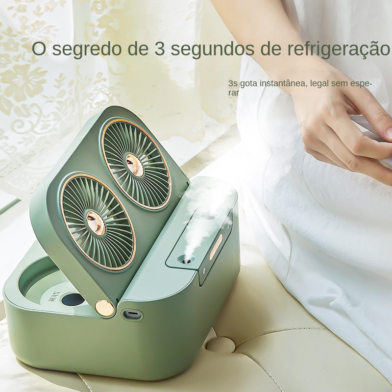 ventilador com água / ventilador de água / ventilador climatizador de água /umidificador de ar e ventilador /ventilador agua /refrigerador de ar ventilador / ventilador ar condicionado /Saídas de ar duplas /Resfriamento/umidificação/pulverização/ USB