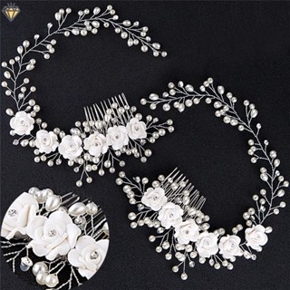 Pentes De Cabelo Pérola Para Casamento Acessórios Noiva Flor De Enfeites Jóias YIYUE