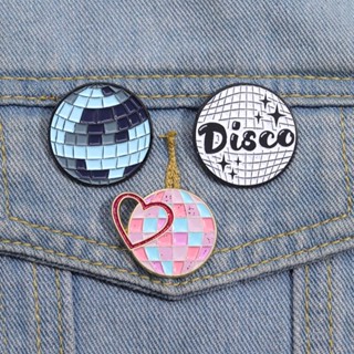 Discoteca Palco Redondo Luz Desenho Animado Broche Brilhante Metal Esférico Crachá Música Pin Moda Acessórios Vestuário Presente