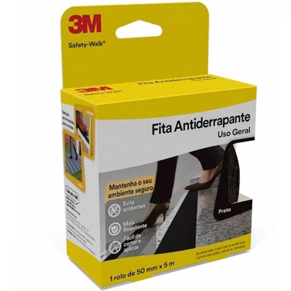 Fita Antiderrapante 3m Safety Walk Preta 50mmx5m