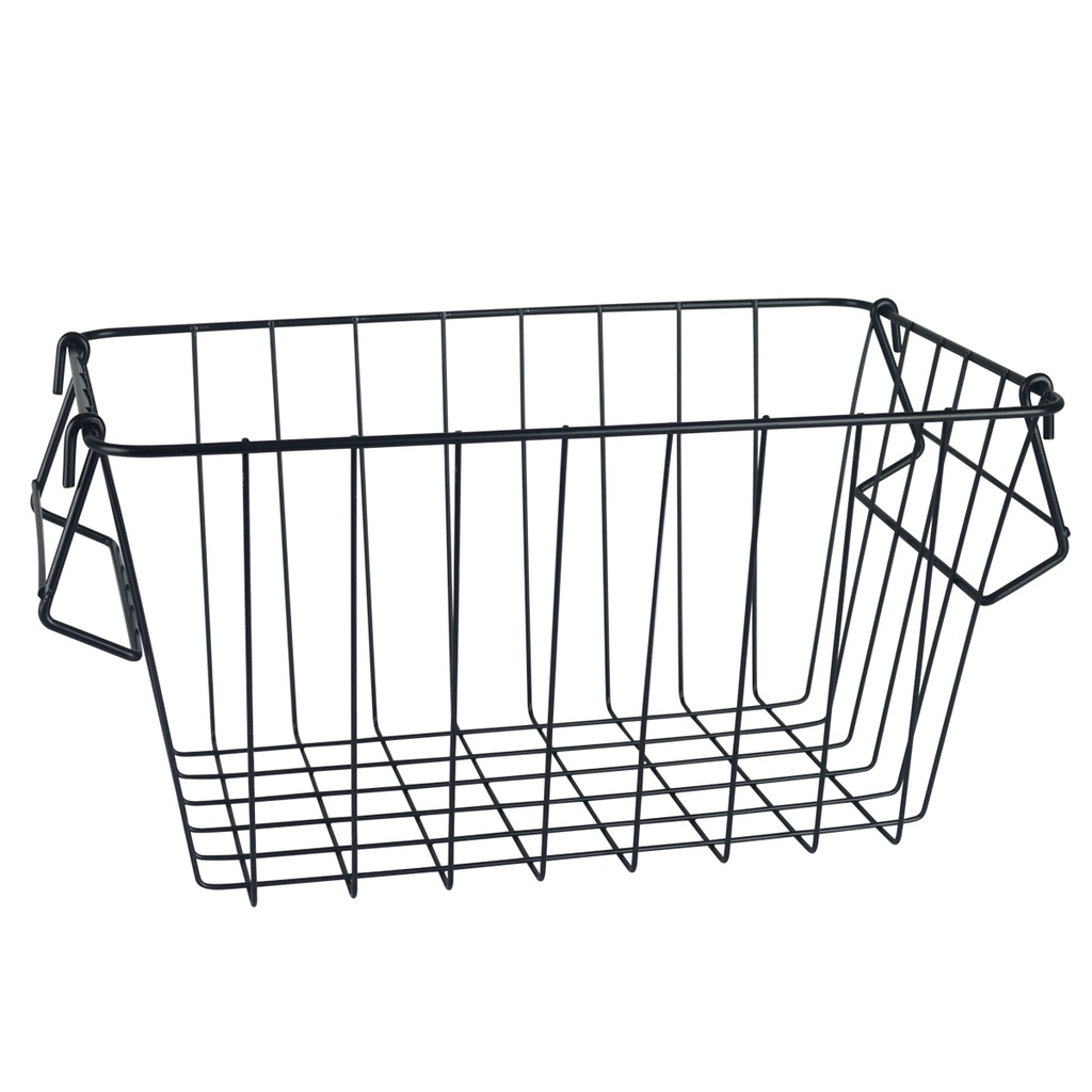 Cesto Organizador Aramado Inox com Alça Cozinha Sala Preto em Oferta na Shopee