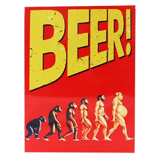 Placa de Metal Evolution With Beer - Zonacriativa