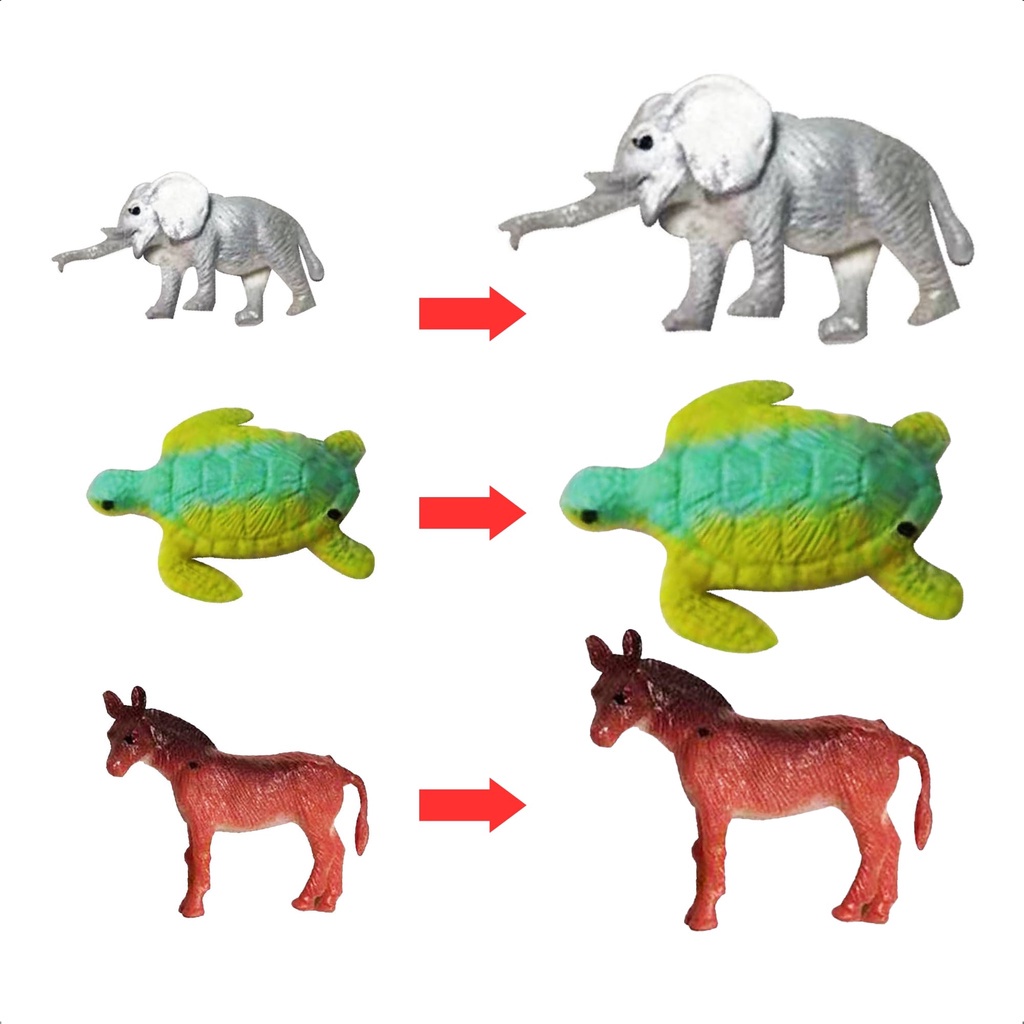 Brinquedo Animal Cresce na Água Sortido e Unitário Divertido Presente Zoológico - Polibrinq AN2006 em Oferta na Shopee