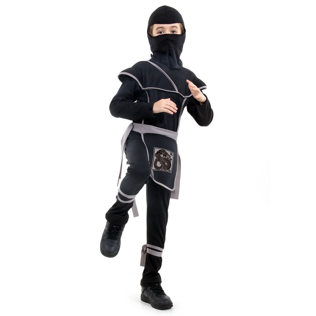 Fantasia Infantil - Ninja Preto e Cinza - Tamanho P (3 a 5 anos) - 923113 - Sulamericana