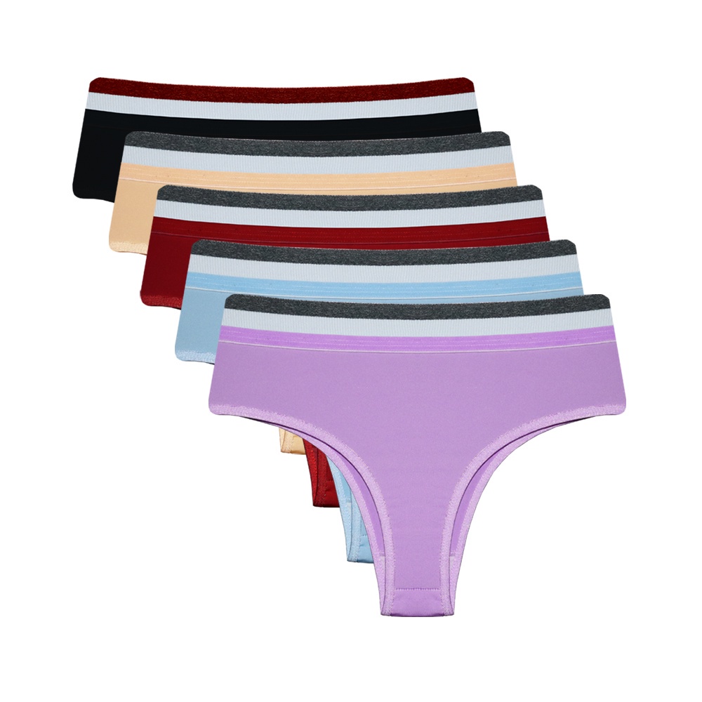Kit 5 Calcinhas Tanga Com Cós de Microfibra - Women Clothes