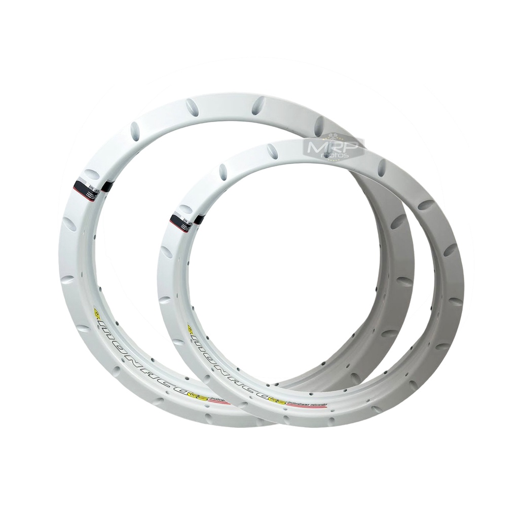 Par Aros em Alumínio Monaco Gs Tubeless Pra Pneu Sem Câmara Xtz Lander 250 Ténéré 250 Branco